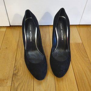 Stuart Weitzman Black Suede Stilettos, Size 10.5, very good condition.